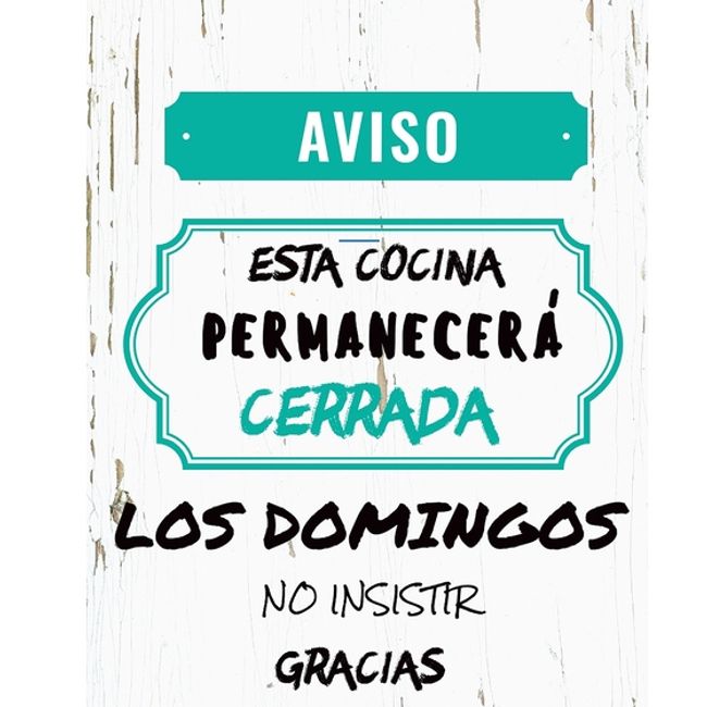 MERCADO ONLINE - Cuadro de Madera Cocina Cerrada