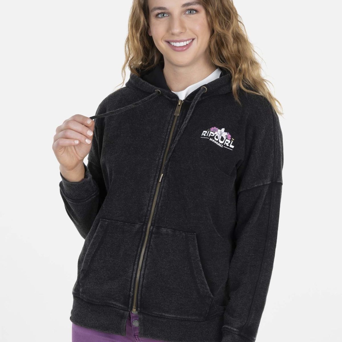 RIP CURL - Poleron THE SUN SHINE Mujer Negro Rip Curl