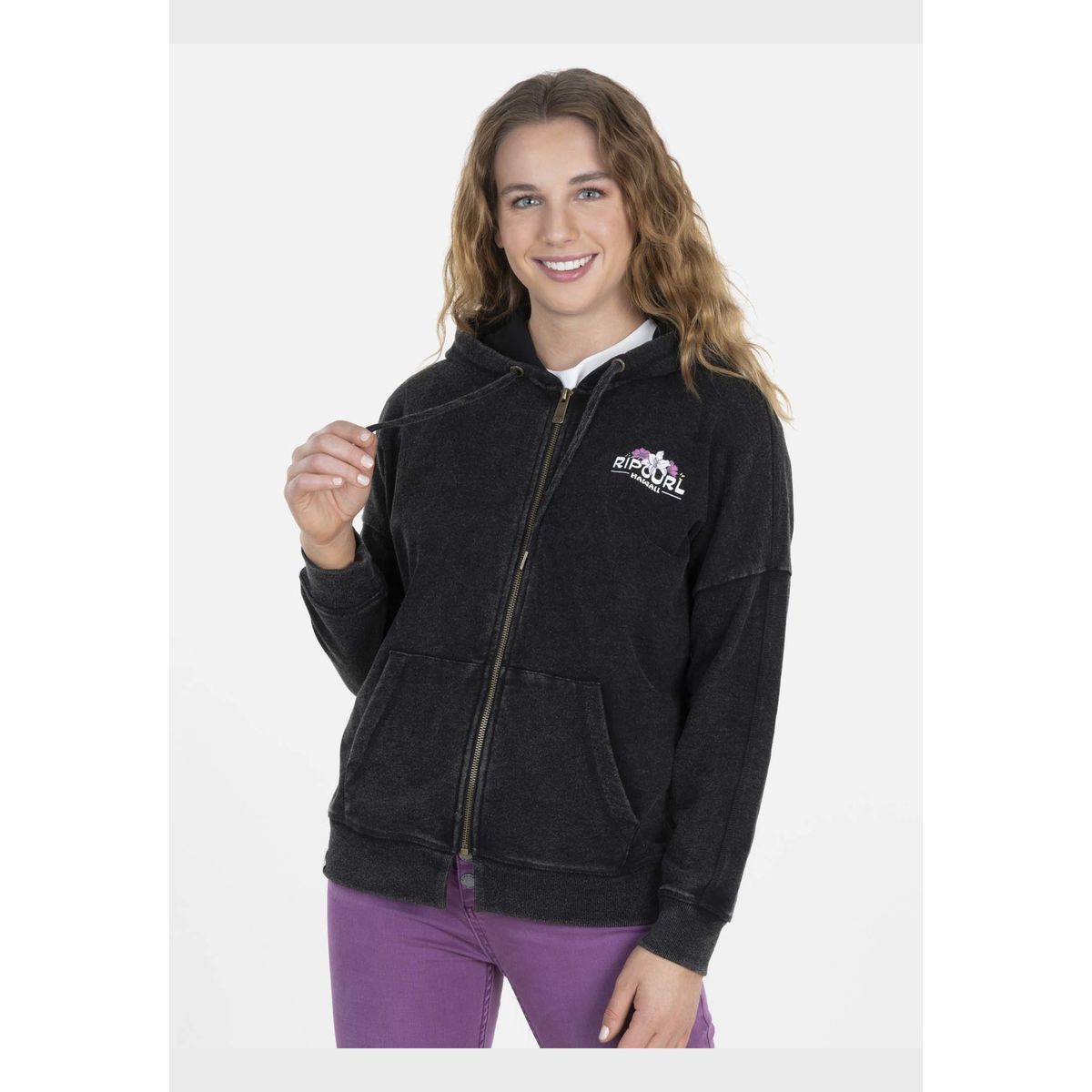 RIP CURL - Poleron THE SUN SHINE Mujer Negro Rip Curl