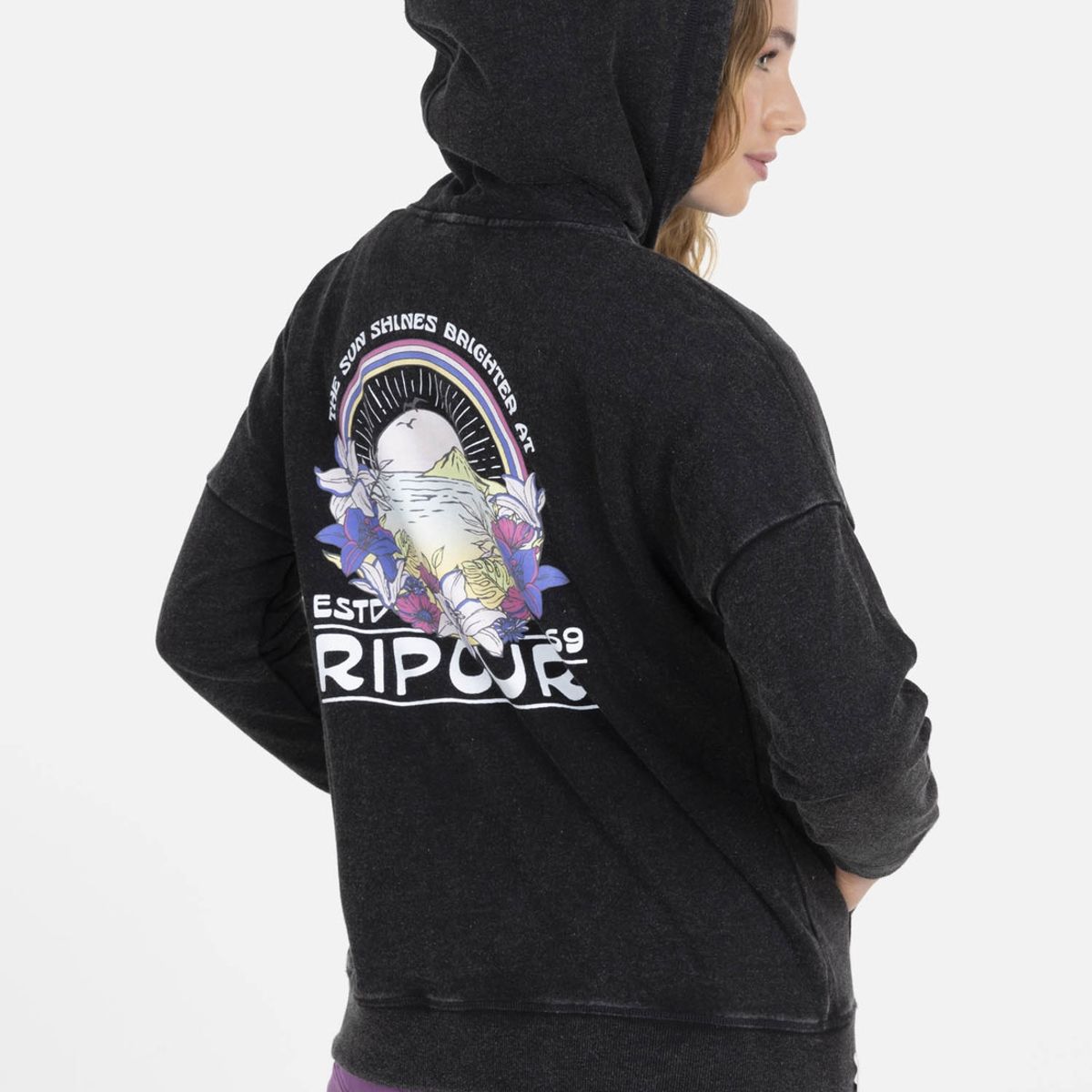 RIP CURL - Poleron THE SUN SHINE Mujer Negro Rip Curl