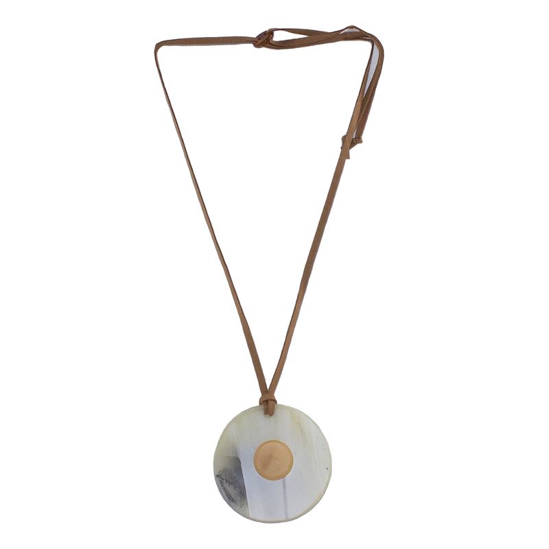 MAILEA - Collar placa boton mujer acrílico