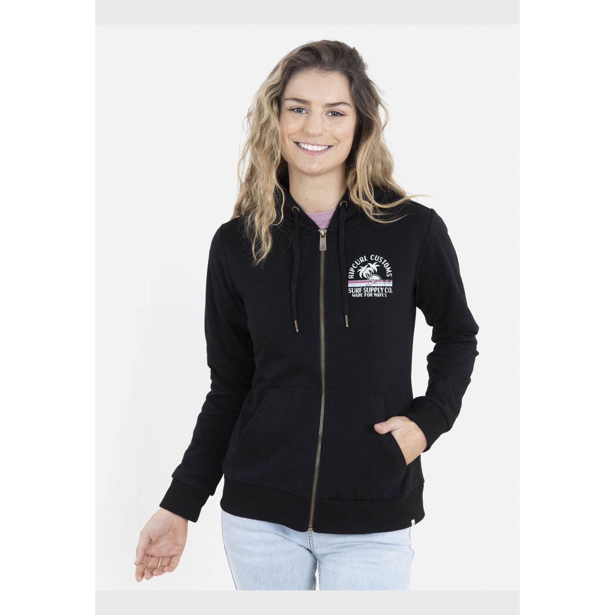 RIP CURL - Poleron SUPPLY WAVES Mujer Negro Rip Curl