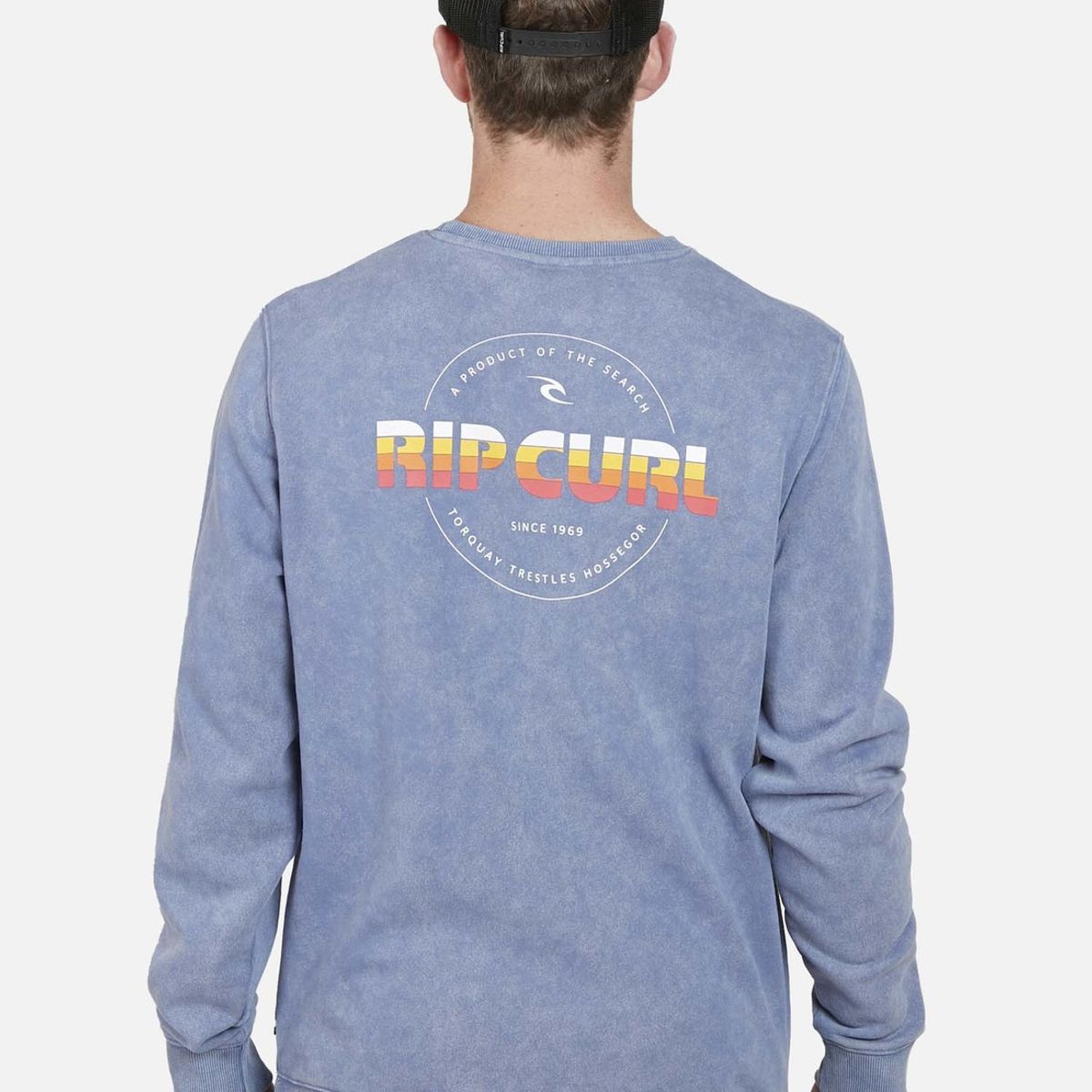 RIP CURL - Poleron RETRO SEARCH CREW Hombre Azul Rip Curl
