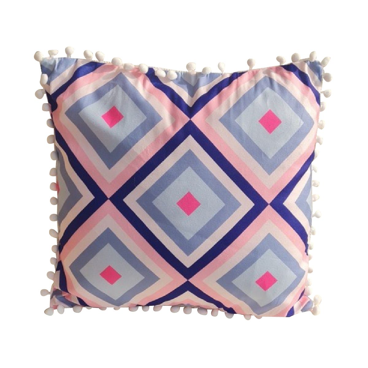 GENERICO - Funda Terciopelo Para Cojin Con Pompon - Diseño 64