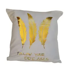 GENERICO - Funda Para Cojin Nordicas - Blanca - Plumas Doradas 20