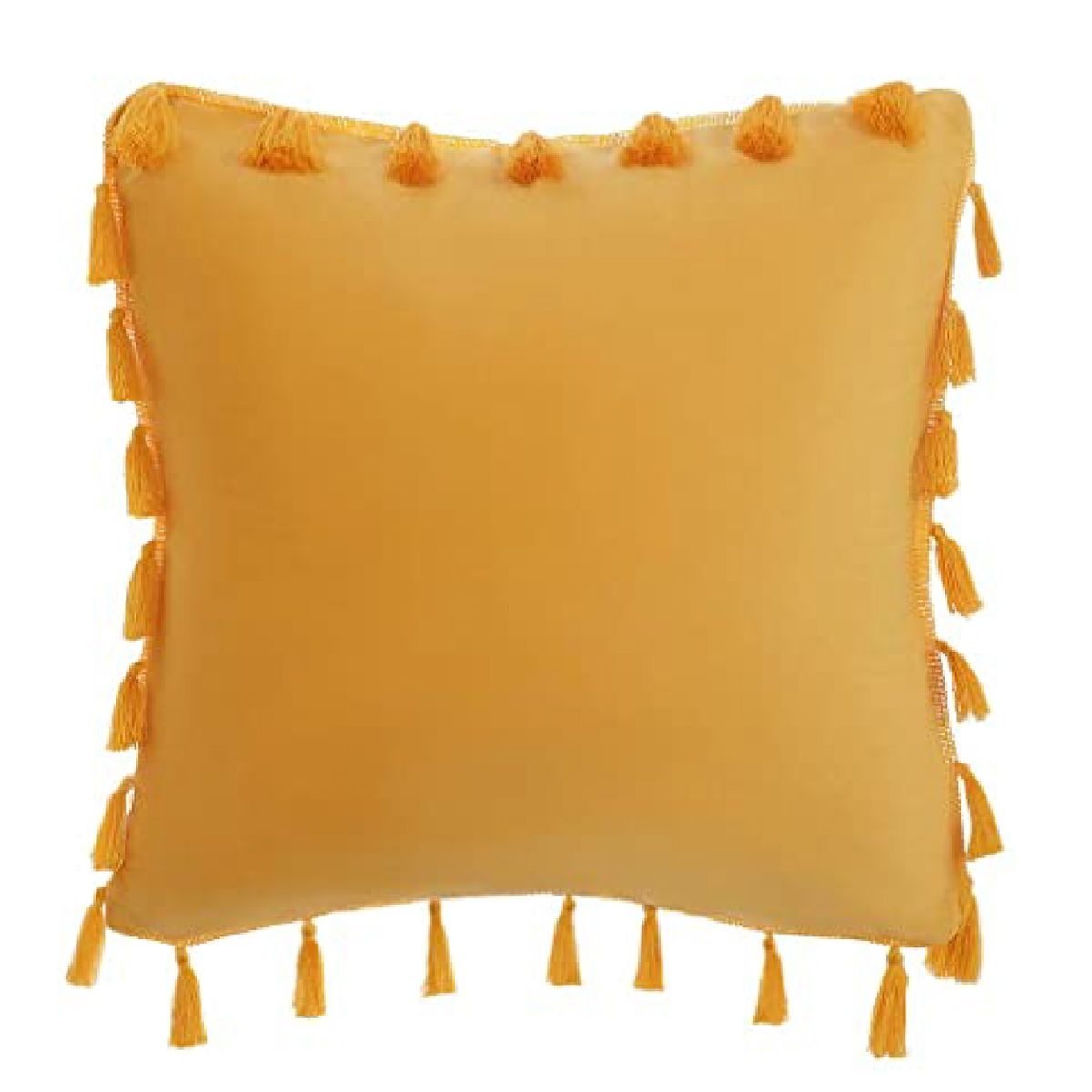 GENERICO - Funda Para Cojin Con Borla - Decorativa - Dorado