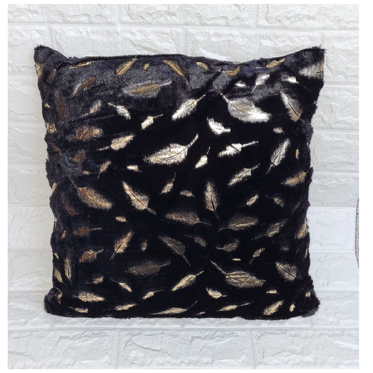 GENERICO - Funda Para Cojin De Plumas - Pelo Corto - Negra