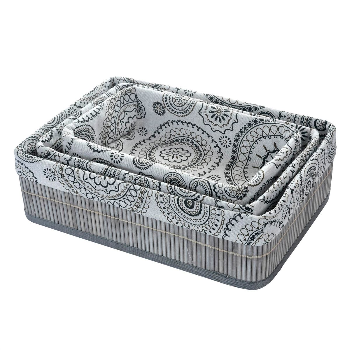 MALLORCA - Set de Canastas Antonia Gris 3 Piezas