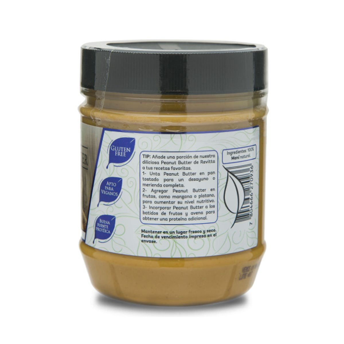 REVITTA WELLNESS - Mantequilla De Maní 100% Nat Revitta Vegan  Sin Gluten 500g