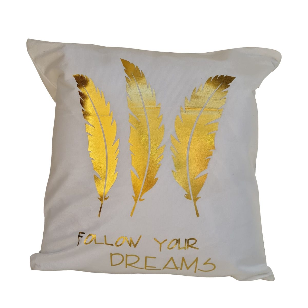 GENERICO - Funda Para Cojin Nordicas - Blanca - Plumas Doradas 20
