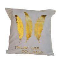 Funda Para Cojin Nordicas - Blanca - Plumas Doradas 20