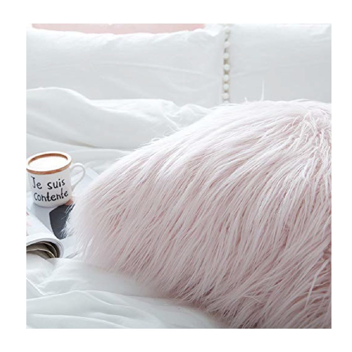 GENERICO - Funda Para Cojin Pelo Largo - Rosa Barbi