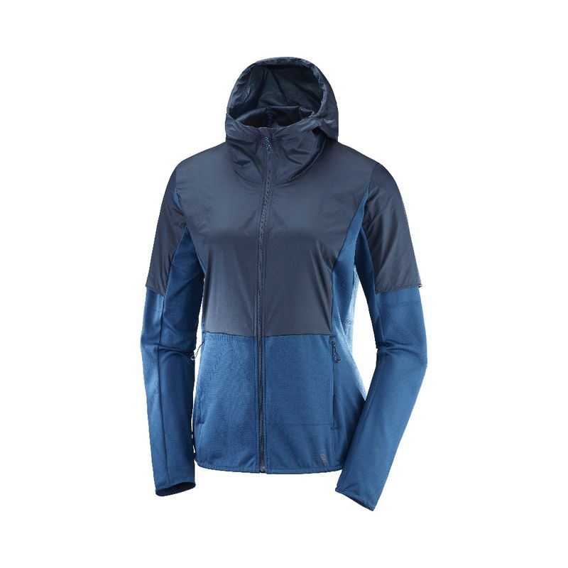 SALOMON - Poleron Mujer Elevate Aero Fz Mid Azul Salomon