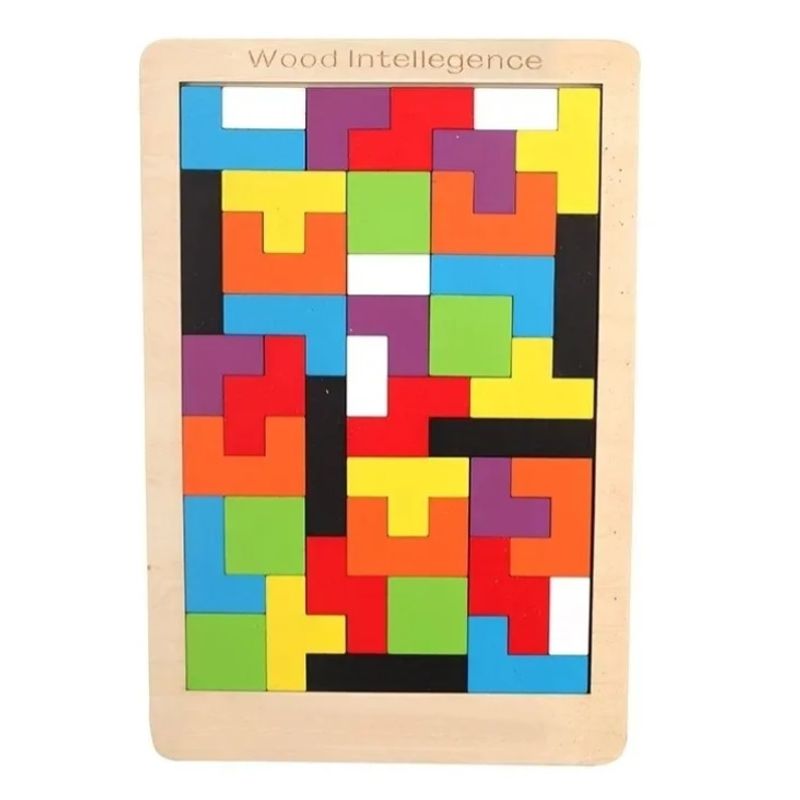 GENERICO - Tetris Madera Portátil Didáctico Grande