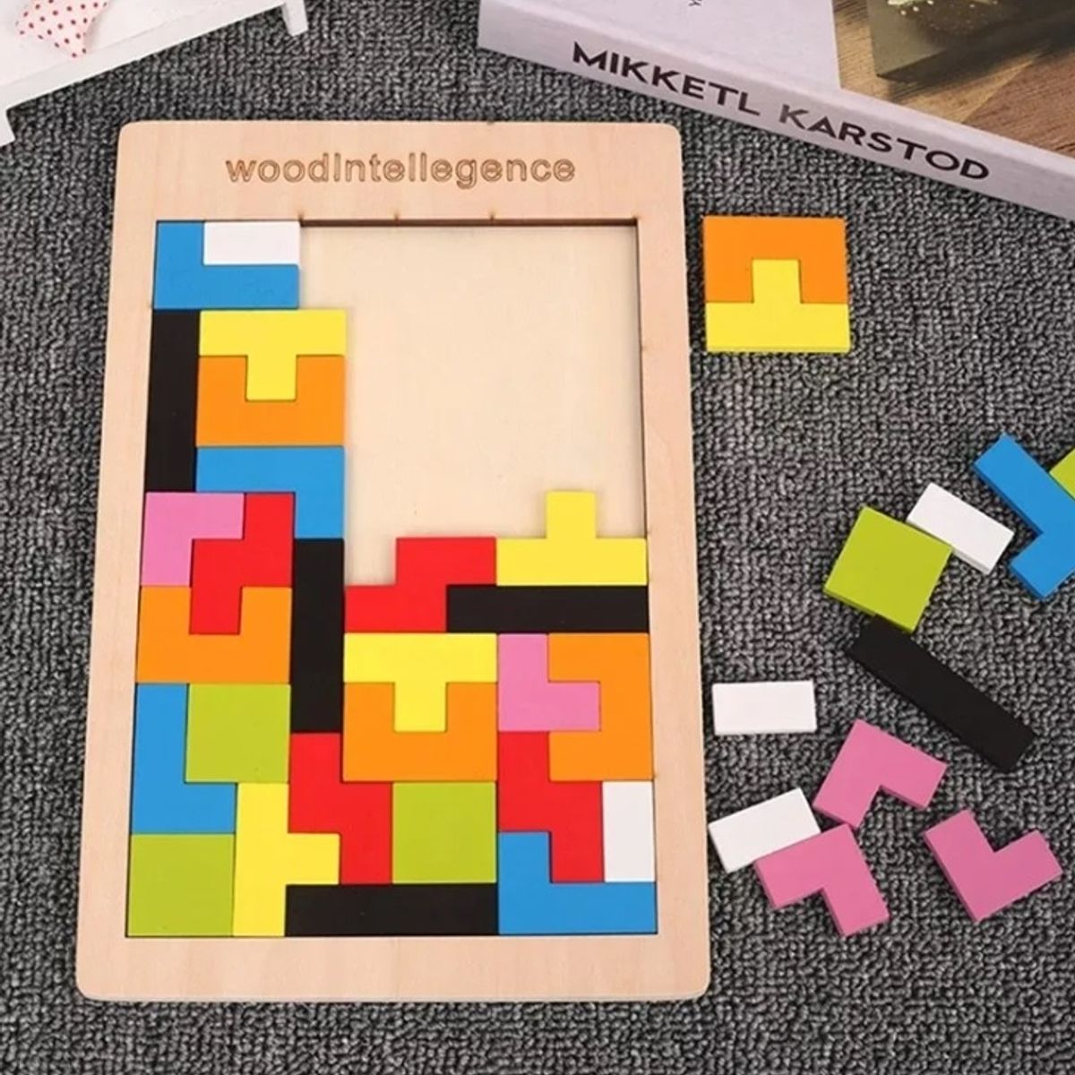 GENERICO - Tetris Madera Portátil Didáctico Grande