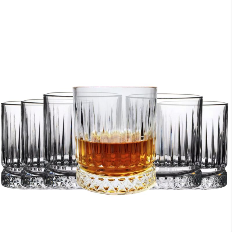 GARBO GLASSWARE - Set de 6 vaso tallado old fashion 320ml