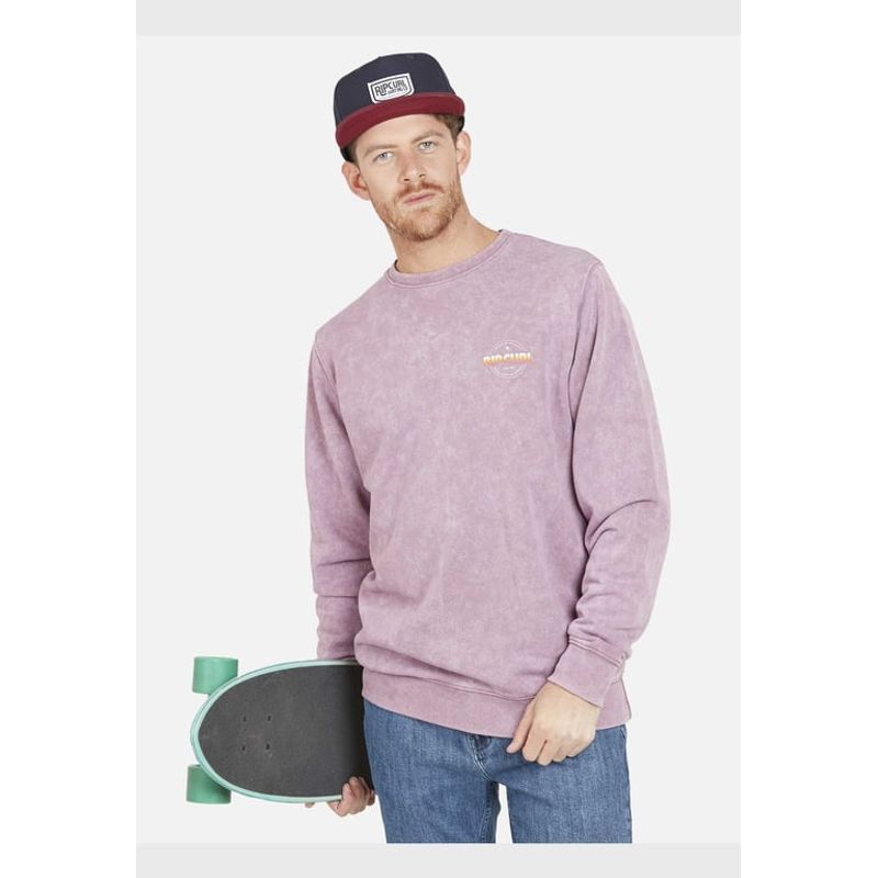 RIP CURL - Poleron RETRO SEARCH CREW Hombre Burdeo Rip Curl