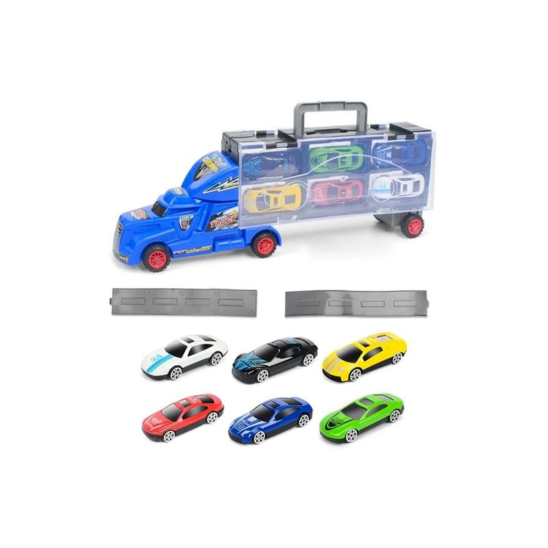 GENERICO - Camión Transportador Fricción Con 6 Autos