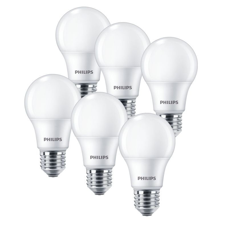 PHILIPS - Pack 6 Ampolletas LED Philips EcoHome 12 Watts E27 Calida