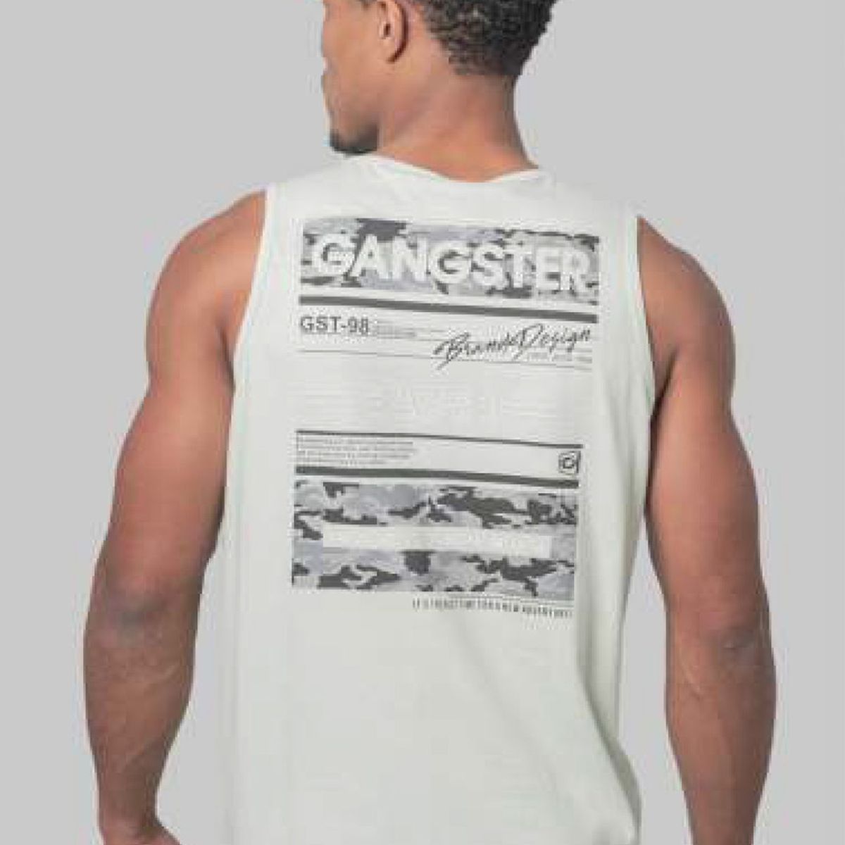 GANGSTER - Polera Sm Camo Verde Gangster
