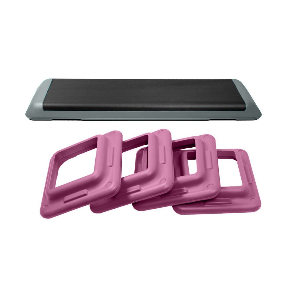 ULTIMATE FITNESS - STEP AEROBICO 3 NIVELES PRO NEGRO/ROSADO