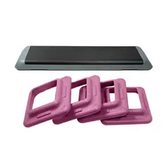 ULTIMATE FITNESS - STEP AEROBICO 3 NIVELES PRO NEGRO/ROSADO