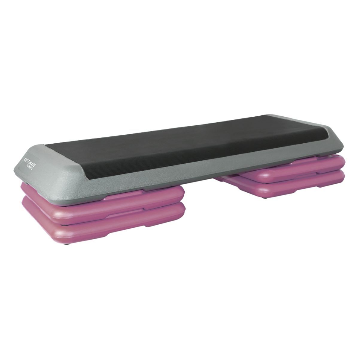 ULTIMATE FITNESS - STEP AEROBICO 3 NIVELES PRO NEGRO/ROSADO