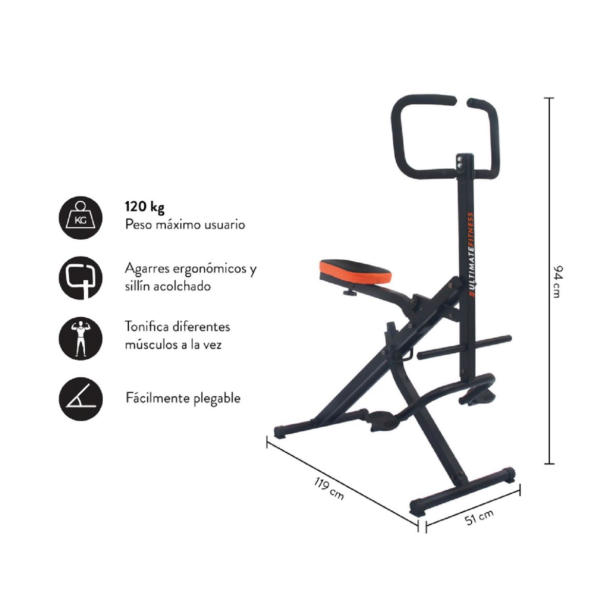 ULTIMATE FITNESS - MAQUINA ABDOMINALES TOTAL ABS CRUNCH  AB SHAPER
