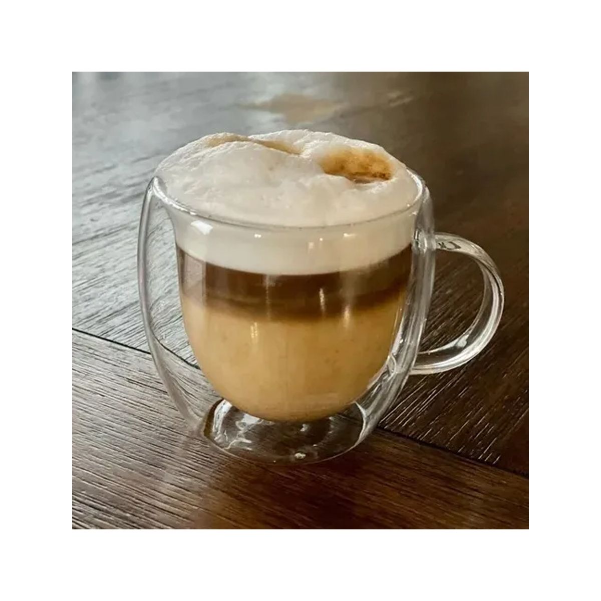 GENERICO - Pack 2 Tazas De Vidrio Doble Pared Café Té 250 Ml Cappuchino