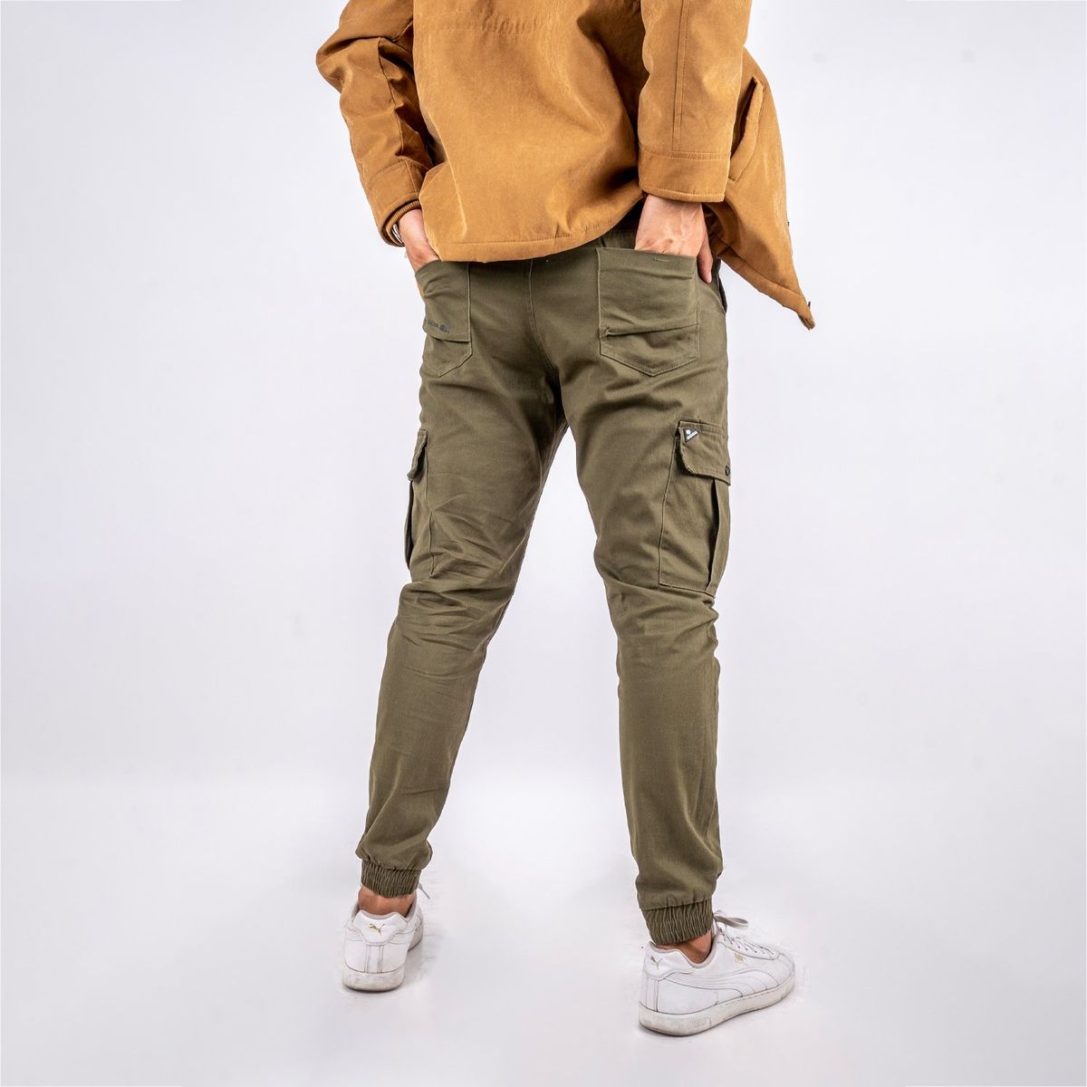 GANGSTER - Pantalon Jogger Canvas Parachute Verde Gangster