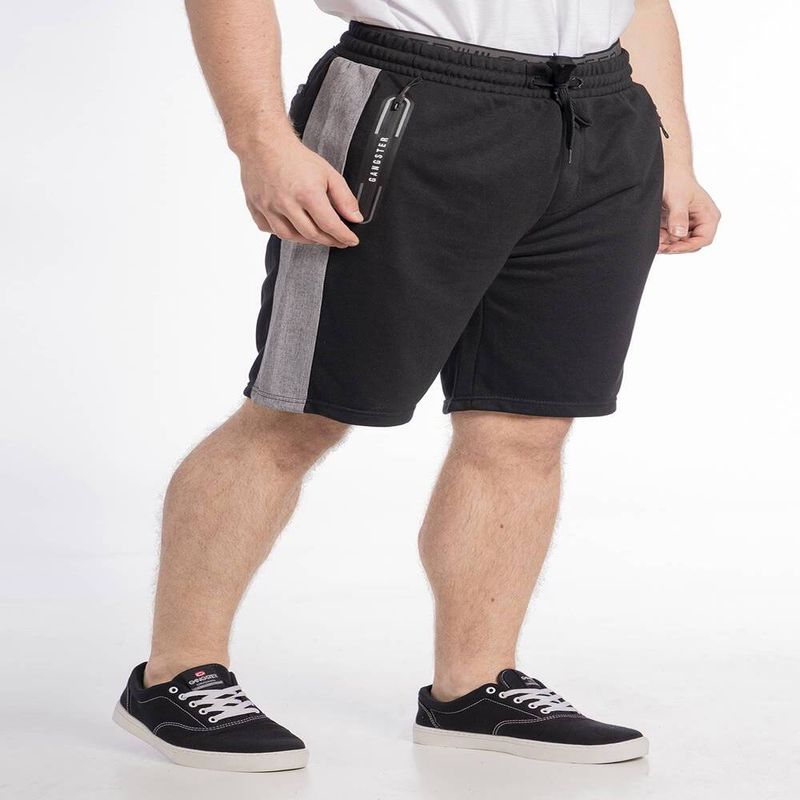 GANGSTER - Short Jogger Delgado Pocket Logo Negro Gangster