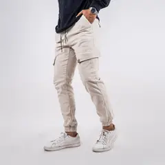 GANGSTER - Pantalon Jogger Canvas Recruit Beige