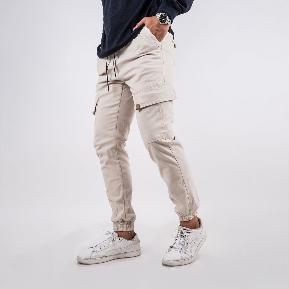 GANGSTER - Pantalon Jogger Canvas Recruit Beige Gangster