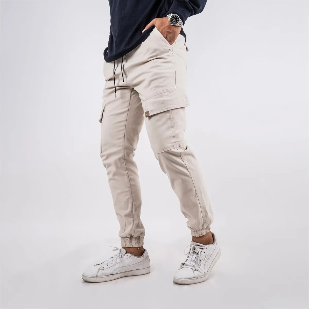 GANGSTER - Pantalon Jogger Canvas Recruit Beige Gangster