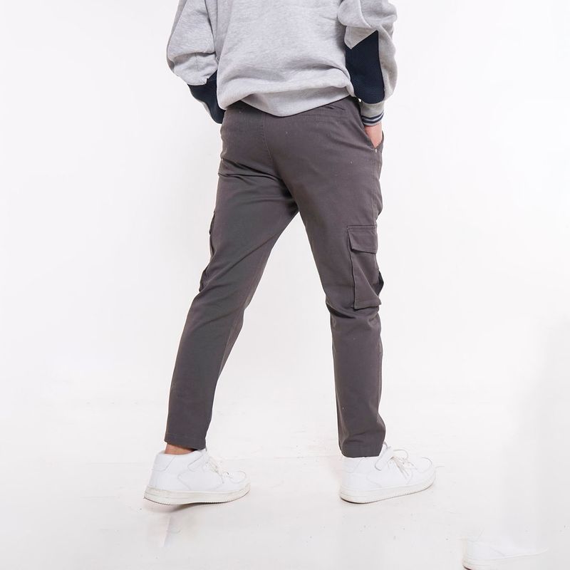 GANGSTER - Pantalon Jogger Canvas Tradicional Gris Gangster