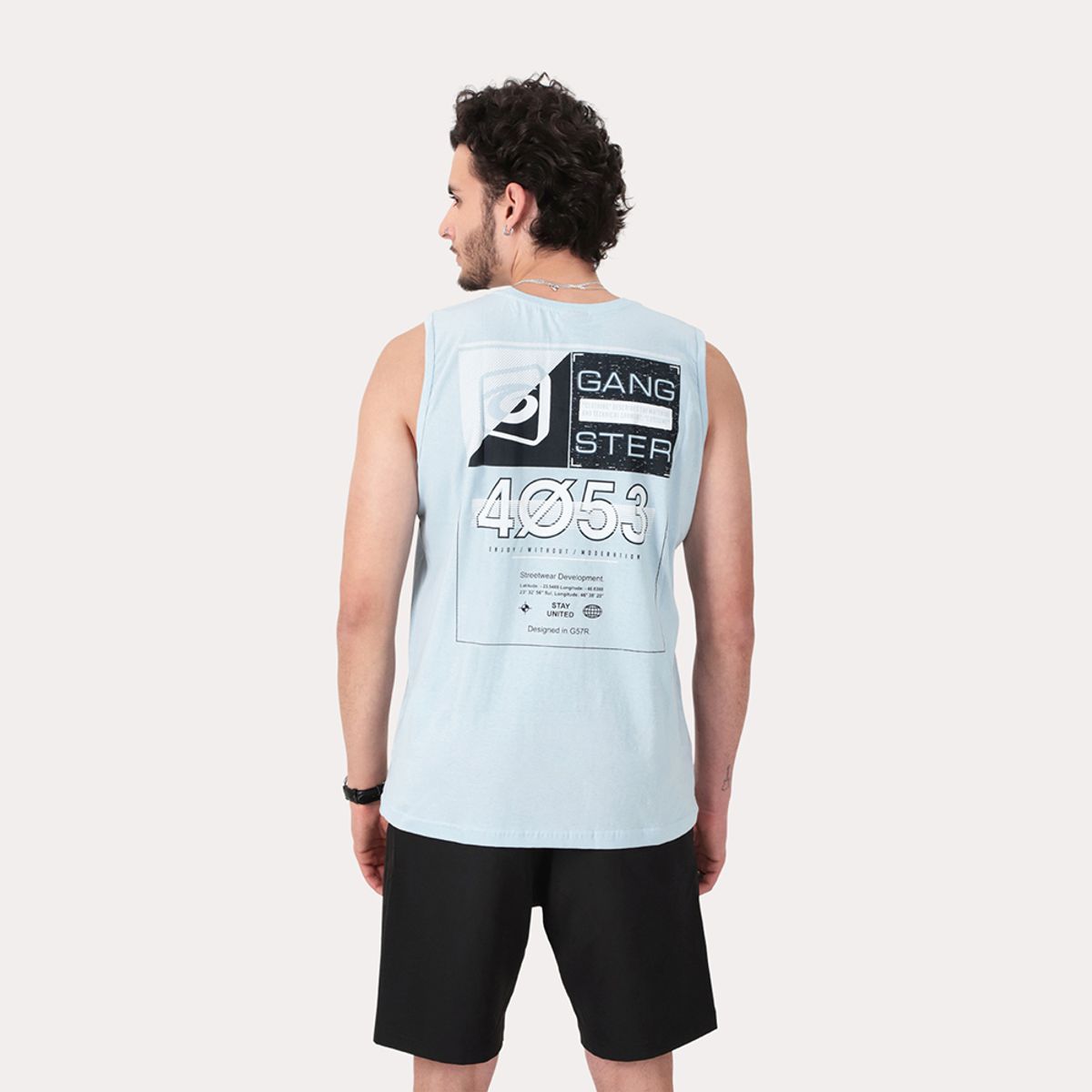 GANGSTER - Polera Sm United Celeste Gangster