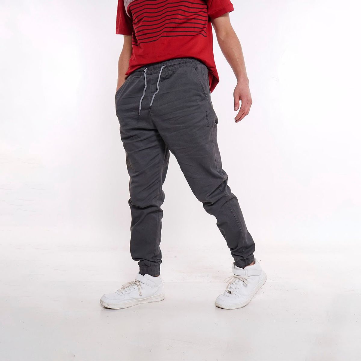 GANGSTER - Pantalon Jogger Canvas Over Gris Gangster