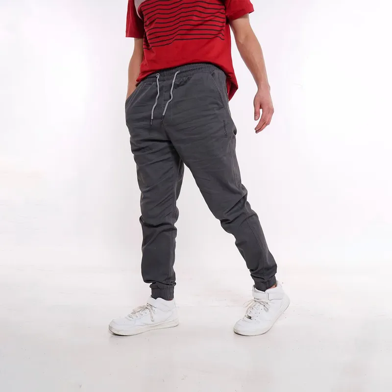 GANGSTER - Pantalon Jogger Canvas Over Gris Gangster