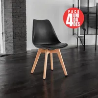 Pack 4 Sillas Comedor Negras Eames