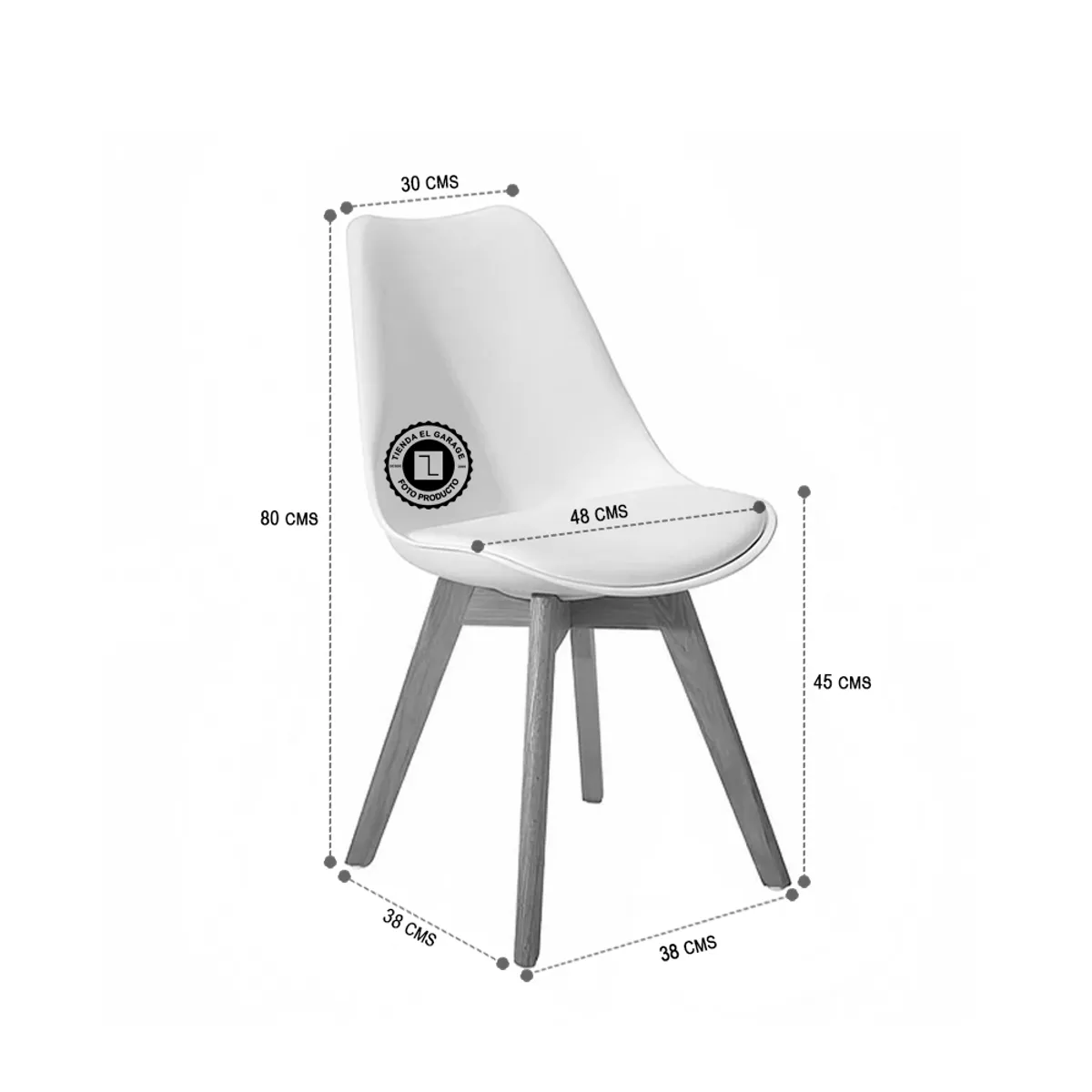 CASA BELLA - Pack 4 Sillas Comedor Negras Eames