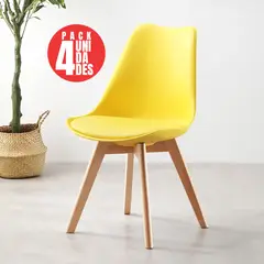 CASA BELLA - Pack 4 Sillas Tulip Eames Dsw AMARILLA
