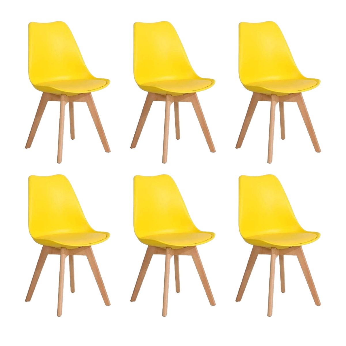 CASA BELLA - Pack 6 Sillas Tulip Eames Dsw AMARILLO