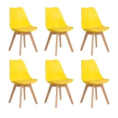 CASA BELLA - Pack 6 Sillas Tulip Eames Dsw AMARILLO