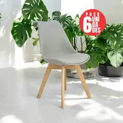 CASA BELLA - Pack 6 Sillas Tulip Eames Dsw GRIS
