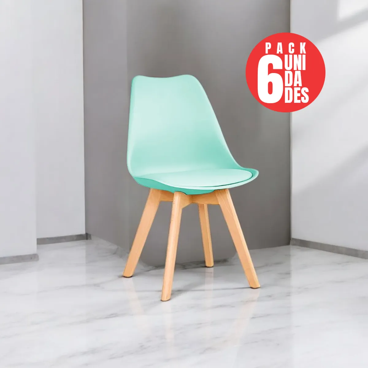 CASA BELLA - Pack 6 Sillas Tulip Eames Dsw MENTA