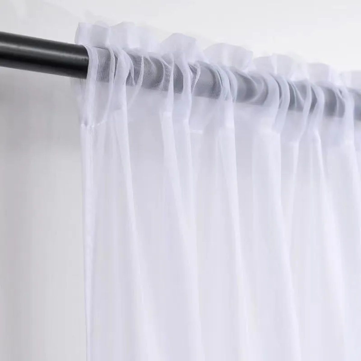 GENERICO - Visillo Cortina Velo Liso Hogar 140x200cm 2 Paños