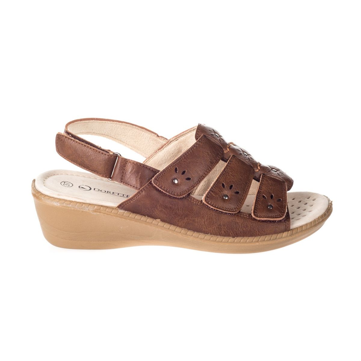 DORETTE - Sandalia confort color caramelo Dorette