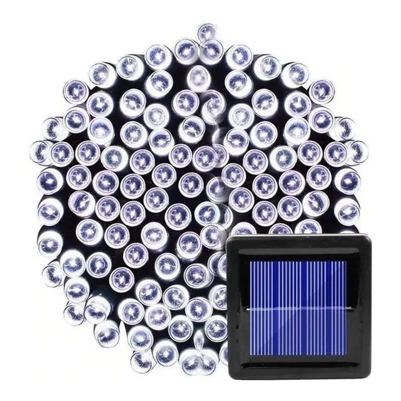 GENERICO - Luz Navidad Guirnalda Solar 200 Led 20 Metros Blanca