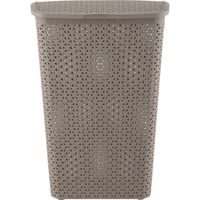 Cesto Canasto Para Ropa Bali 55 Litros Con Tapa Color Taupe
