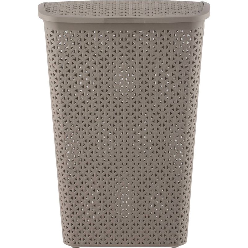REYPLAST - Cesto Canasto Para Ropa Bali 55 Litros Con Tapa Color Taupe